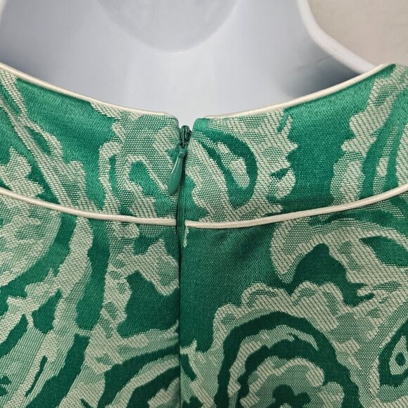 NWT Alex Marie Green Paisley Sleeveless Brocade Retro Knee Length Dress Size 6 - Picture 8 of 14